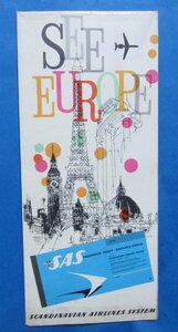 「SEE EUROPE」 スカンジナビア航空 発行　ヨーロッパ　旅の案内 冊子　英文　1995年？