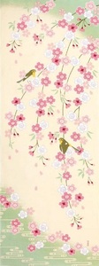 濱文様　絵てぬぐい　しだれ夢桜　約90×34cm　綿100％　日本製　新品