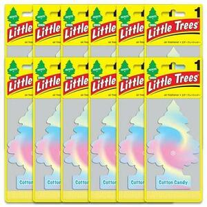 送料無料！Little Trees リトルツリー エアフレッシュナー 12枚セット「コットンキャンディ」 消臭 芳香剤 インテリア アメリカン雑貨 車