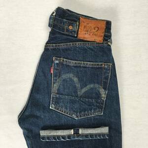 EVISU エヴィス Lot2504XX No2 ジーンズ 日本製 W27 L35 EVISタブ セルビッチ 虎耳 ボタンフライ シンチバック 隠しリベット