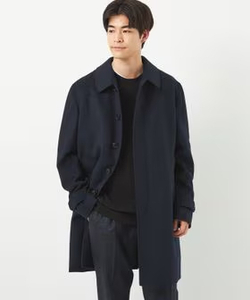 UNITED ARROWS ユナイテッドアローズ　W/カシミヤ ビーバー ステンカラーコート　NAVY 　Lサイズ　未使用