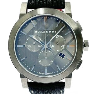 【1円スタート】BURBERRY バーバリー BU9364 THE CITY シティ クロノグラフ デイト SS クオーツ メンズ腕時計 352873