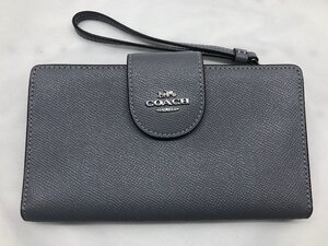 COACH コーチ C2869 レザー 2つ折り 長財布 グレー