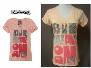 即決 綺麗なオレンジ billabong ヘンリーＶネックＴシャツUS XS