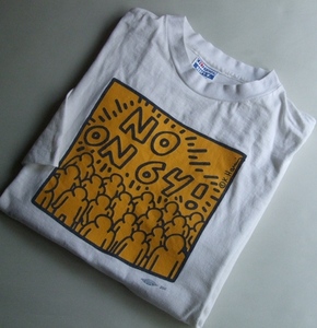 当時物 VINTAGE 80s キースヘリング Keith Haring Tシャツ 中古品 VICTORY PARTY NOV.4 1986 HOLLYWOOD PALLADIUM ビンテージ