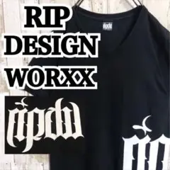 ripdw rip design worxx デカロゴ ブラック Tシャツ