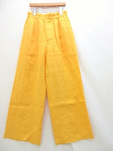 OR GANIC オーガニック リネンパンツ Pants XS RH-07 イエロー 麻100% MADE IN JAPAN