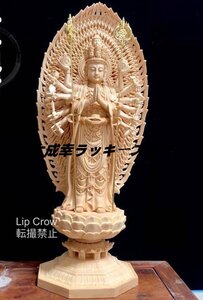 千手観音 木彫 仏教美術品 仏師で仕上げ品 彫刻工芸品