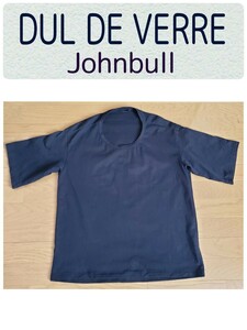 送料無料★DUL DE VERRE ダルデベール コクーン５分袖カットソー 半袖Tシャツ ブラック Johnbull F