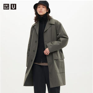 未使用品　UNIQLO U ユニクロ ユー ルメール　オリーブ　L　ブロックテックコート　２２AW　新品　オーバーサイズ　カッパ雨具レイン