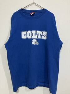 NFL COLTS Tシャツ プリントロゴ 青 サイズ不明【管理番号A41】