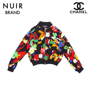 シャネル CHANEL ジャケット 花柄 ブラック