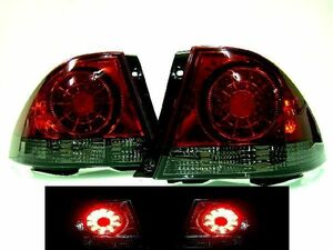 トヨタ アルテッツァ GXE SXE10系 スモークコンビ LEDテールランプ 左右セット テールライト リアテール 赤 黒 丸灯 98y - 05y 送料無料