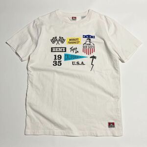 BEN DAVIS ☆ プリント Tシャツ 半袖 ホワイト サーキット ワーク アメカジ ストリート 古着 カリフォルニア ベンデイビス■SAP108