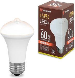 アイリスオーヤマ LED電球 人感センサー付 口金直径26mm 60形相当 電球色 LDR9L-H-SE25