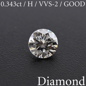 M811【BSJD】ダイヤモンドルース 0.343ct H/VVS-2/GOOD ラウンドブリリアントカット 中央宝石研究所 ソーティング付き 天然