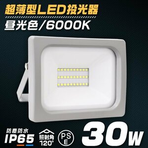 LED投光器 昼光色 30W 防水 LEDライト 作業灯 防犯灯 ワークライト 広角120度 3mコード付 看板照明 PSE取得済 倉庫 照明 大量購入OK!!