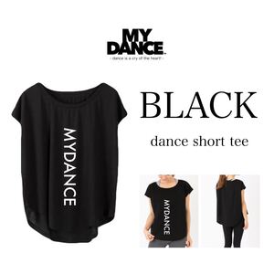 新品　MYDANCE WEAR マイダンス　dance short tee Tシャツ　ダンスウェア　ロゴ カットソー　ブラック　黒