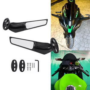 カワサキ バックミラー 回転サイドミラー ZX6R ZX10R ZX12Rニンジャ250 300 400 650 H2 H4 ラージ