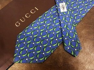 ★並品★4R01438【GUCCI】グッチ「イルカ 星 スター 柄」ネクタイ