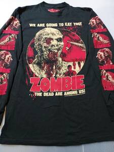 ZOMBIE サンゲリア ゾンビ WE ARE GOING TO EAT YOU! 映画 長袖Tシャツ 黒M ロンT / Lucio Fulci ルチオ・フルチ