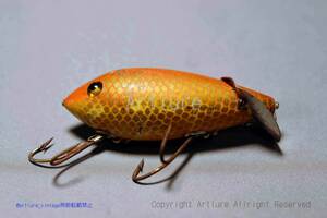 VINTAGE WOODEN LURE HEDDON HEDDON CRAB WIGGLER #1800 1920～ GLASS EYES（8266-58　）USA MADE #OLDLURE #ARTLURE_VINTAGE 