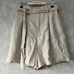 w closet ダブルクローゼット　ショートパンツ　麻　レーヨン　ベルト