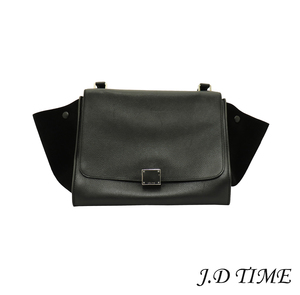 【SALE限定価格】CELINE【セリーヌ】 トラペーズ 174683 ブラック シルバー金具 2wayバッグ【USED】(JD-GAI-5137)