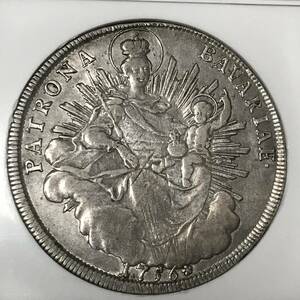 ★1756 ドイツ　バイエルン　ターラー銀貨　マクシミリアン３世・聖母マリア　NGC VF DETAILS POLISHED