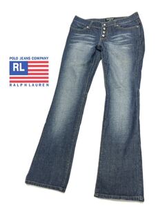 POLO JEANS COMPANY RALPH LAUREN★ラルフローレン★パートナー21（2）スナップボタン ボタンフライ 裾スリット デニムパンツ