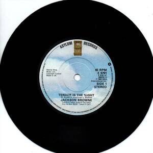 Jackson Browne 「Tender Is The Night/ On The Day」英国盤EPレコード 