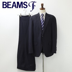 新品◆BEAMS F ビームスF マルチストライプ柄 3釦 スーツ セットアップ 紺 ネイビー 56 6R