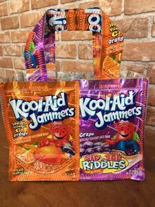 ハンドメイド　クールエイド Kool-Aid Jammers トートバッグ　オレンジ＆グレープ