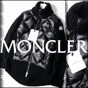 国内正規品■新品/エレガントさが段違い！【MONCLER】モンクレールハイネックジップコンビキルティングウールニットダウンジャケットXS