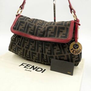 【希少カラー】 フェンディ FENDI アクセサリーポーチ ワンショルダー 2way ハンドバッグ ミニバッグ ポシェット ズッカ柄 