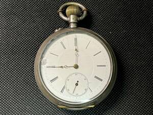 商館時計（懐中時計）コロン 銀ケース （ジャンク）アンティーク(Antique pocket watch）★同梱可　No.1329