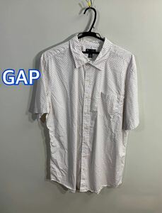 ビッグサイズ■GAP ギャップ■スリムフィット　半袖総柄シャツ:XL☆TS-170