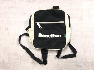 UNITED COLORS OF BENETTON ベネトン スポーツ Y2K 平成ギャル ロゴプリント ミニ リュックサック バッグ カバン レディース 黒