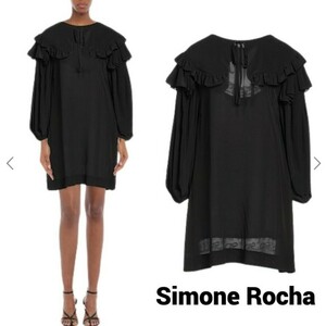 新品16.5万 SIMONE ROCHA シグネチャーフリルカラー レース シルクドレス ブラウス ワンピース チュニック セシリーバンセン