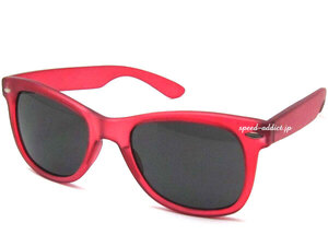 OLD WELLINGTON SUNGLASS 艶消しRED × SMOKE/オールドウェリントンサングラスマットレッド赤人気ポップ夏フェス海プールクラブイベント