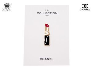 シャネル ノベルティ ピンバッジ ブローチ 口紅モチーフ LA COLLECTION ビューティー 個体番号付き CHANEL【Used 開封品】