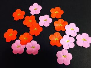 ★壁面飾り★折り紙 梅 ウメ 梅の花 お正月 春飾り 冬飾り 保育園・掲示板などに