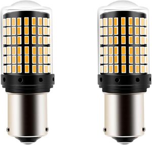 YOBIS S25 シングル LED ウインカー アンバー オレンジ イエロー ピン角 180° 1156 BA15S P21W