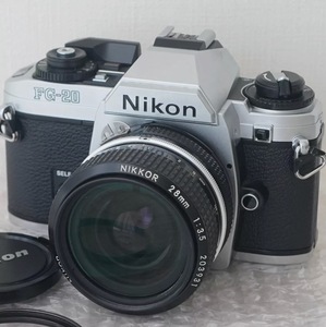 ニコン Nikon FG-20 シルバー + Ai Nikkor 28mm F3.5 レンズセット