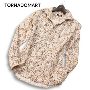 TORNADOMART トルネードマート 通年 レオパード × ペイズリー総柄★ サイドスリット 長袖 スリム シャツ Sz.L　メンズ　I4T02488_8#C