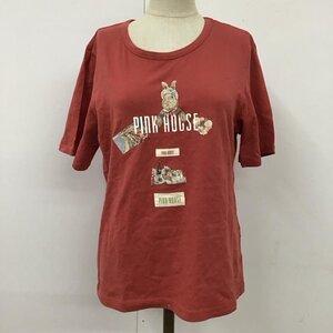 PINK HOUSE L ピンクハウス Tシャツ 半袖 半袖カットソー プリントTシャツ クルーネックカットソー T Shirt 赤 / レッド / 10117312