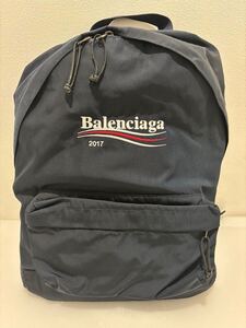 BALENCIAGA バレンシアガ 2017 ナイロン リュック バックパック ネイビー　エクスプローラー ロゴ ユニセックス