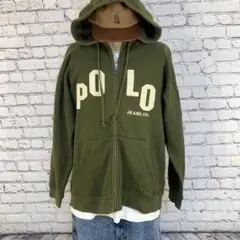 POLO JEANS ポロジーンズ パーカー　カーキ　90s ヴィンテージ