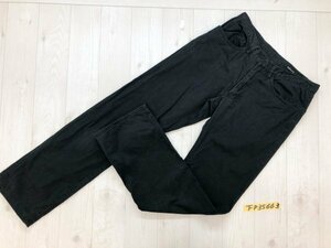 DKNY ダナキャラン レディース スリムストレートパンツ 前スナップボタン S 黒