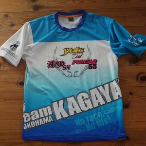 ★激レア品 支給品？販売品？加賀山就臣 Team KAGAYAMA 横浜 40周年 半袖Tシャツスタッフシャツ スポンサー多数！ XL HYDO 日本製★ 